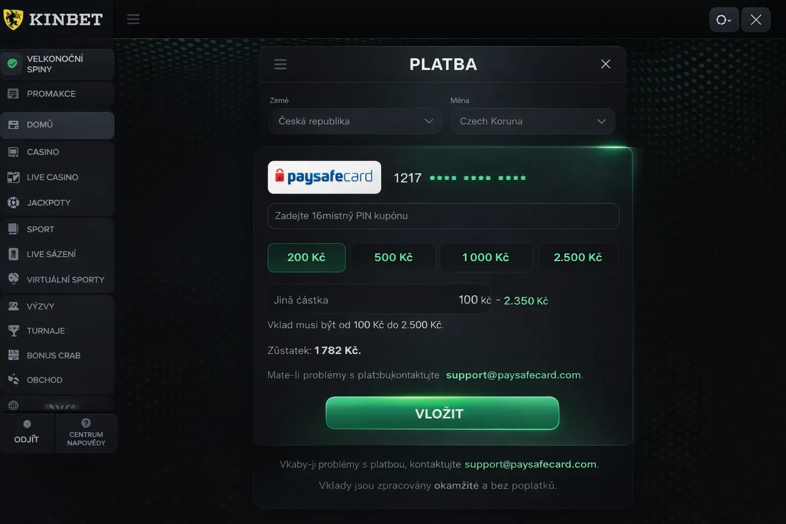 Průvodce vklad Paysafecard casino v praxi
